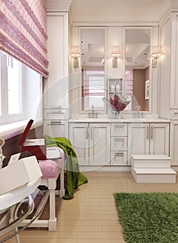 Bathroom for girls in classic style