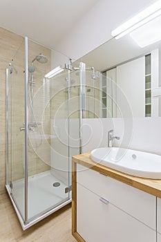 Bathroom with glass shower