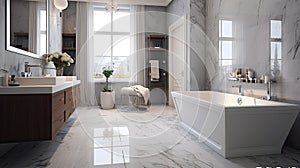 bathroom grey and white marble