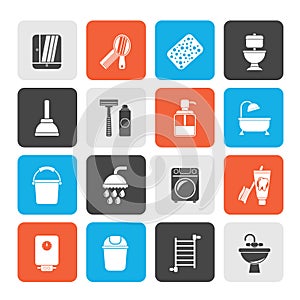 Bathroom and hygiene objects icons