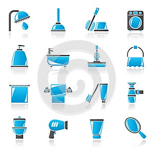 Bathroom and hygiene objects icons