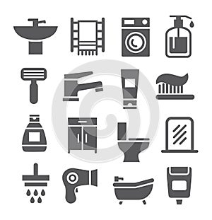 Bathroom icon set