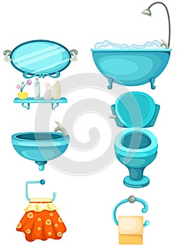 Bathroom icons set