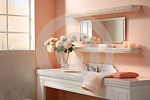 a bathroom inspired by Peach Fuzz Elegance