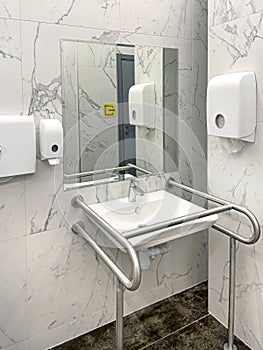 Bathroom interior for disabled or elderly people
