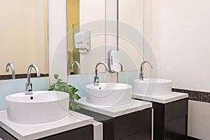 Bathroom interior with granitic tiles