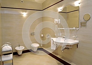 Bathroom interior in light tones