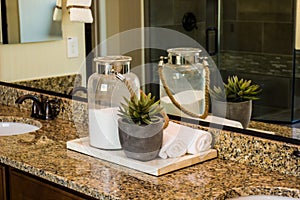 Bathroom Items On Display In Modern Bathroom