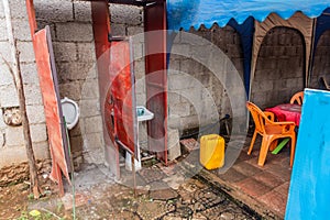 Bathroom of a local restaurant in Arba Minch, Ethiop