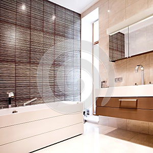 Bathroom with Mirror and tub