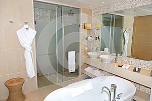 Bathroom in the modern luxury hotel