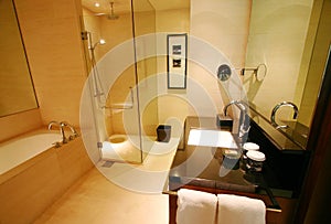 Koupelna z nový luxus středisku zařízení poskytující ubytovací služby 