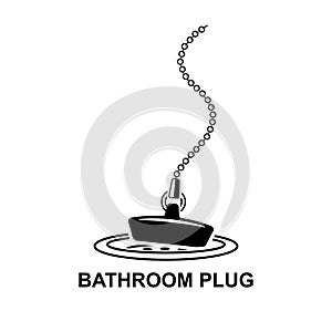 Bathroom plug icon. Bathtub plug icon isolated on background.