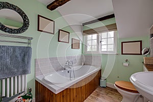 Bathroom within renovated cottage