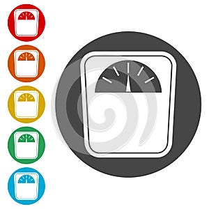 Bathroom scale, Vector bathroom scale icon