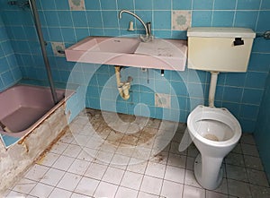 bathroom from the seventies in need of renovation