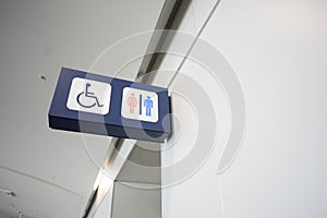 Bathroom Signs indicate that a toilet for the disabled