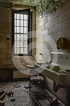 Bathroom with Sink - Abandoned Hospital / Sanitarium - New York