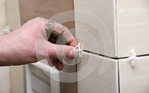Bathroom tiles installation