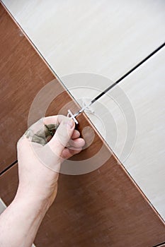 Bathroom tiles installation