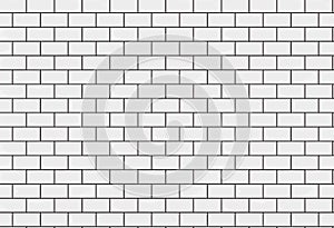 Bathroom tiles texture seamless background. White tile illustration. Brick layout. Vector