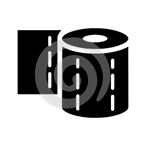 Bathroom, toilet paper icon. Black vector graphics