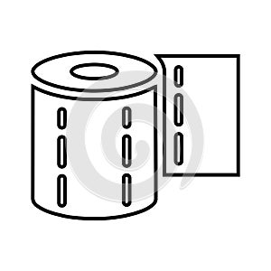 Bathroom, toilet paper outline icon. Line art vector