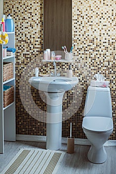 Bathroom with toilet and sink
