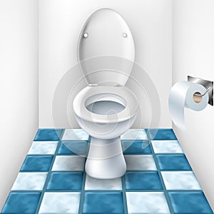 Bathroom with toilet and tile pattern photo