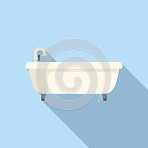 Bathroom tub icon flat vector. Wash bathtub