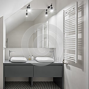 Bathroom with two new basins