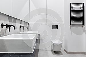 Modern bathroom with two basins