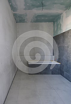 bathroom in an unfinished building