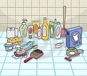 Bathroom, with variuos objects