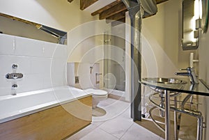 Bathroom in a warehouse conversion