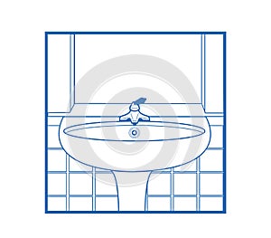 Bathroom washstand Icon white