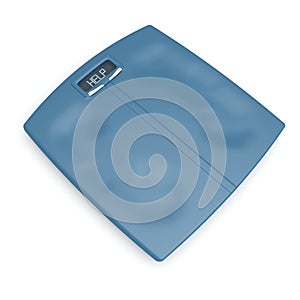 Bathroom weight scale with word help on display