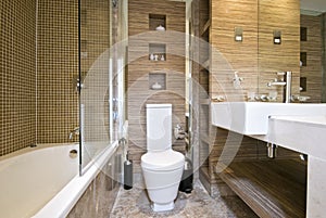 Bathroom with white suite