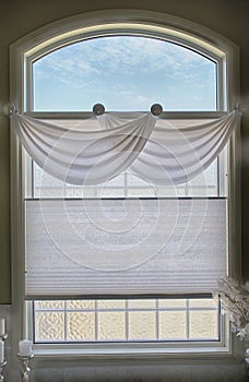 Bathroom window and valance