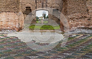 Baths of Caracalla, ancient ruins of roman public thermae in Rome, Italy