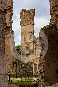 Baths of Caracalla, ancient ruins of roman public thermae in Rome, Italy