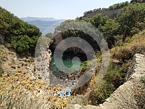 Baths of Queen Giovanna in Sorrento bay in Naples