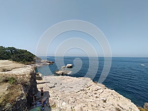 Baths of Queen Giovanna in Sorrento bay in Naples