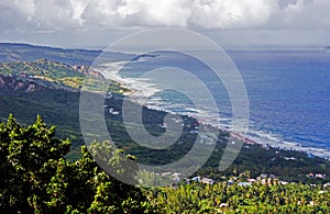 Bathsheba coastal view from Hackleton`s Cliff in Barbados photo