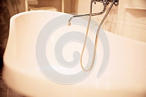 Bathtub faucet in the bathroom