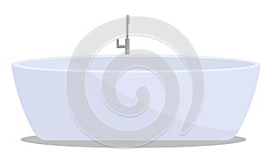Bathtub with faucet isolated on a white background.