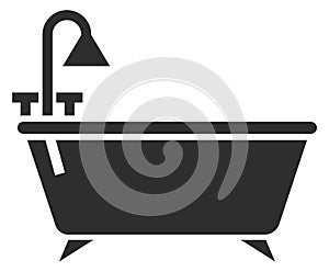 Bathtub icon. Bathroom symbol. Water hygiene sign