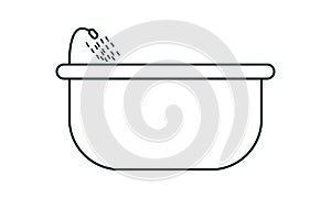 Bathtub icon vector, flat design best vector icon