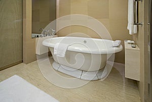 Bathtub in a luxurious hotel room