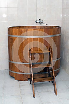 Bathtub in the sauna